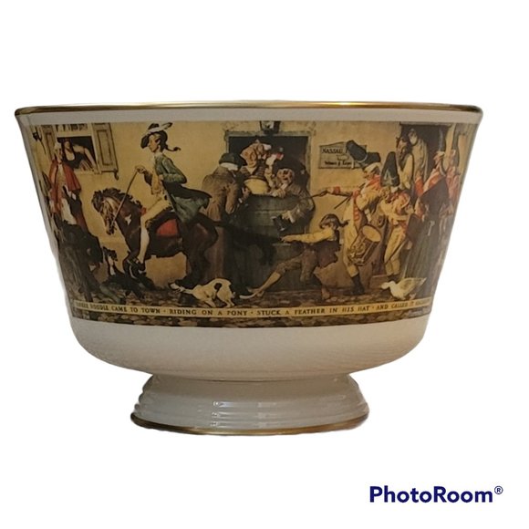 Porcelain Bowl NORMAN ROCKWELL Yankee Doodle Gorham Fine China Bicentennial 1976 - Picture 6 of 10